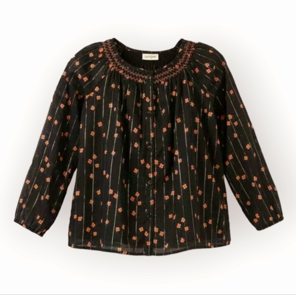 Cat & Jack Other - Cat & Jack 🔥 Black Floral long sleeve top Size M 7-8